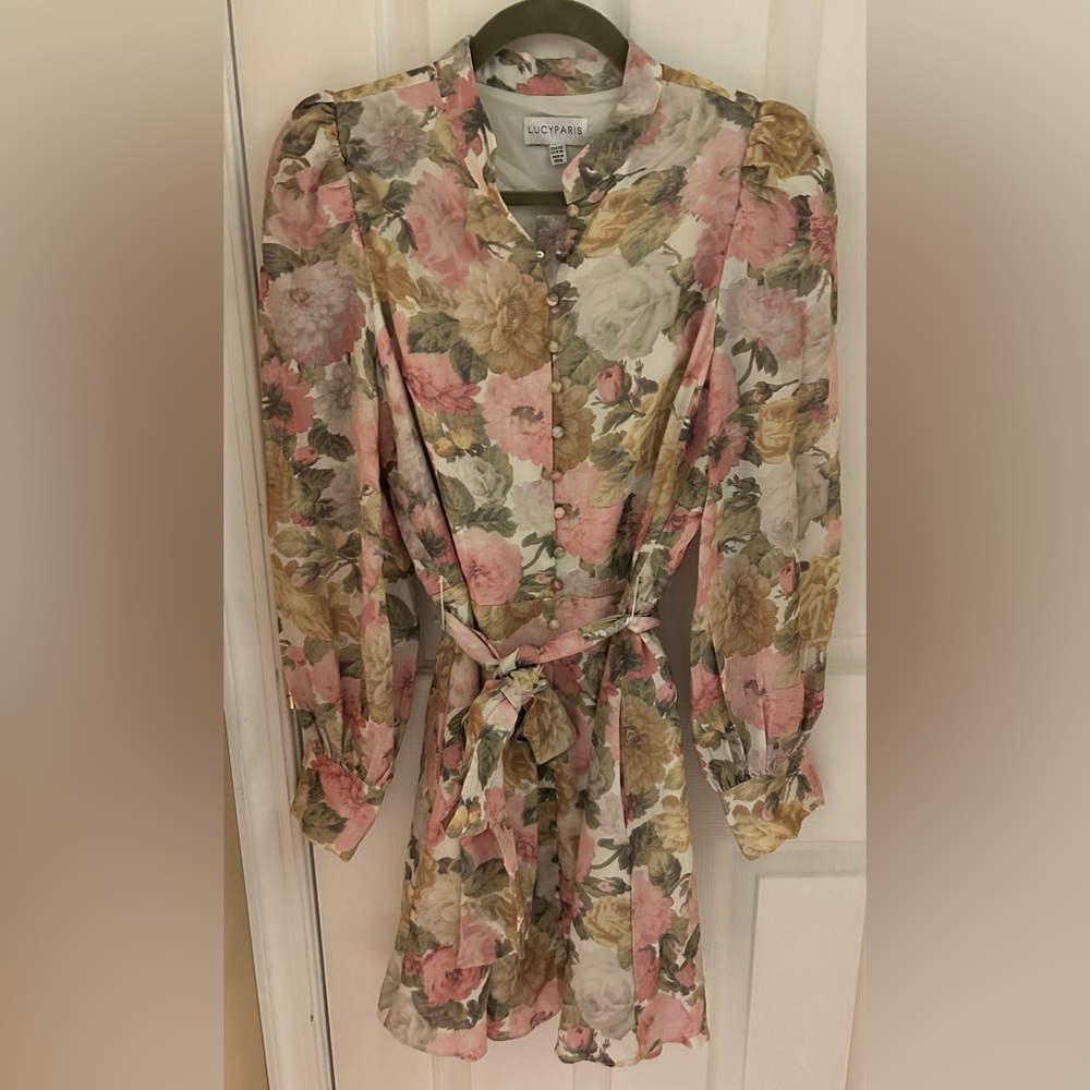 Lucy Paris Floral Dress with Button Detail